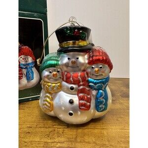 Mercury Glass Snowmen Figurine 5.5" Vintage
